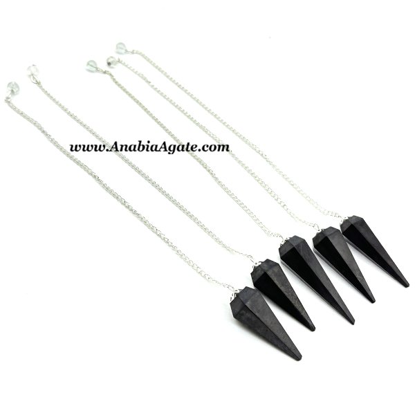 Shungite Faceted Pendulum for Healing & Energy Work